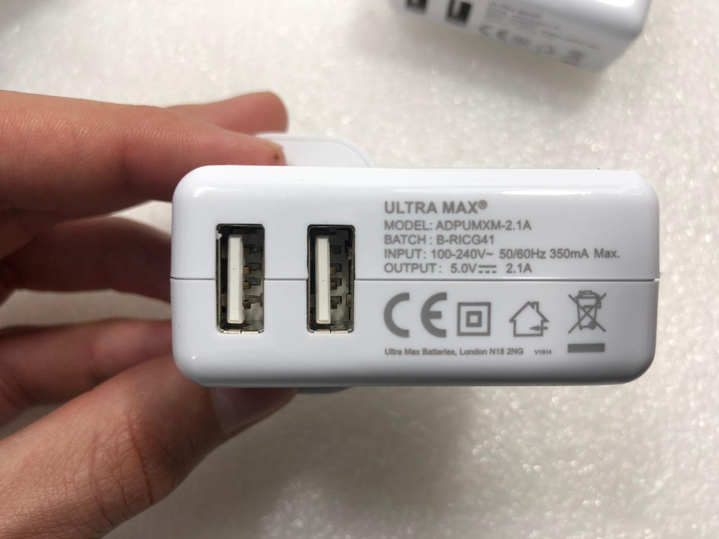 5X UK Wall Charger 5V 2.1A Double Output 2X Output ULTRA Max ADPUMXM-2.1A NEW