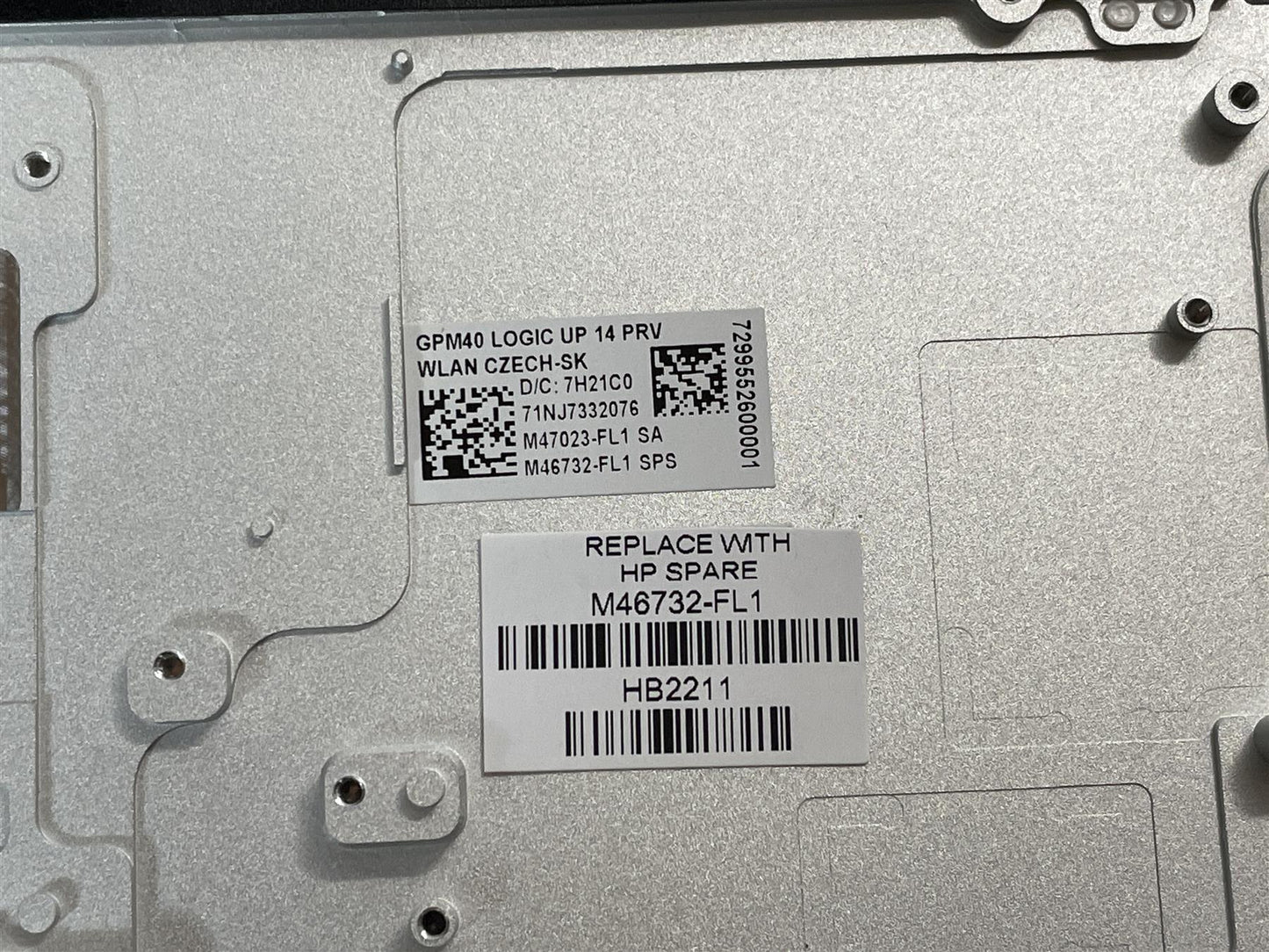 For HP EliteBook x360 1040 G8 M46732-FL1 (sending M46733-FL1 ) Czech Slovakia Palmrest Keyboard NEW