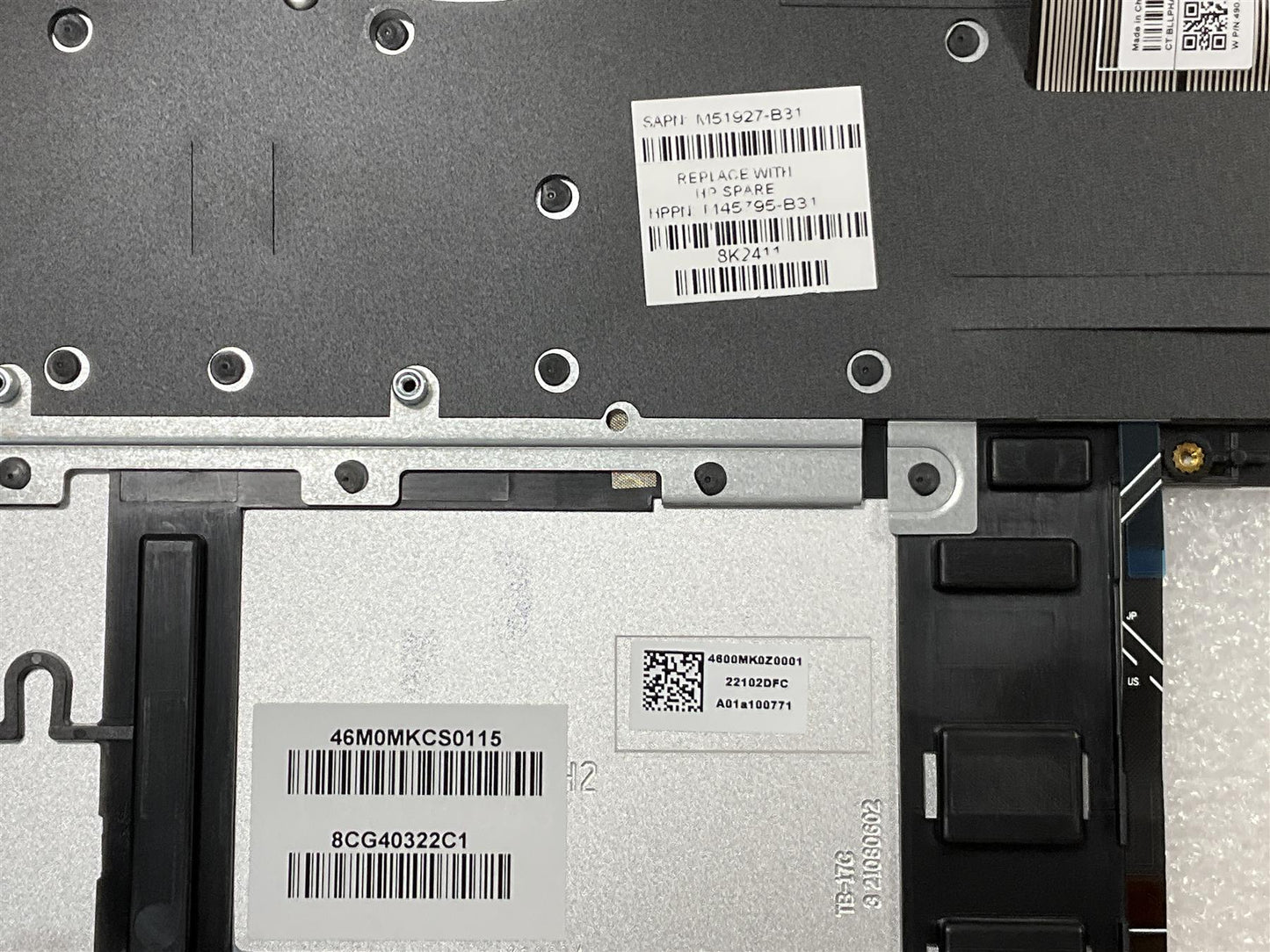HP ENVY 17-CH 17-CK M51927-B31 M45795-B31 US int. English International also named dutch Keyboard Palmrest NEW