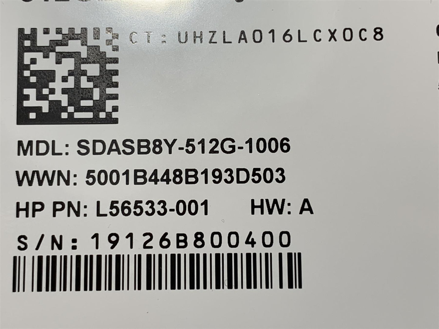 Western Digital 512GB L56533-001 SSD Solid State Drive SDASB8Y-512G-1006 NEW