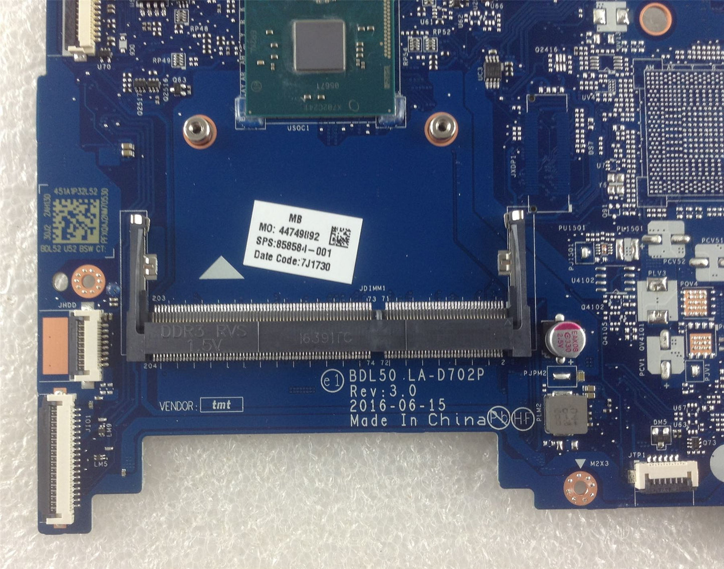 HP 250 G5 1TT39ES MOTHERBOARD Mainboard 858584-001 LA-D702P Intel N3710 1.60 GHz