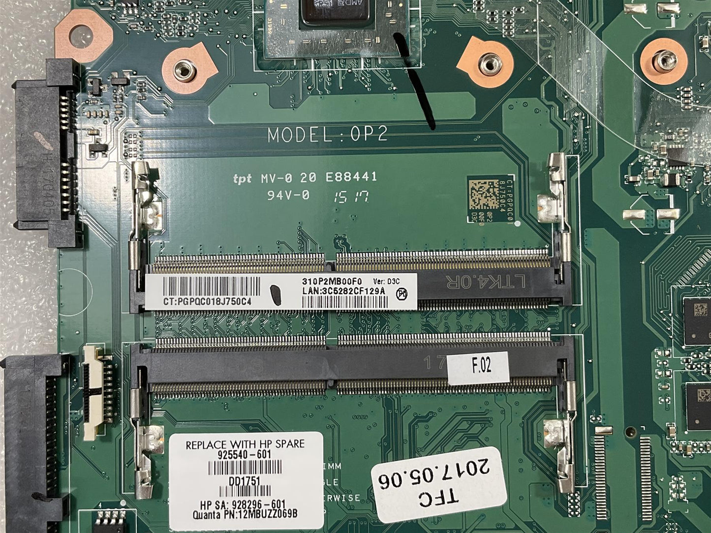 For HP 245 G6 14-BW 928296-601 925540-601 AMD A6-9220P DSC 2GB Motherboard NEW