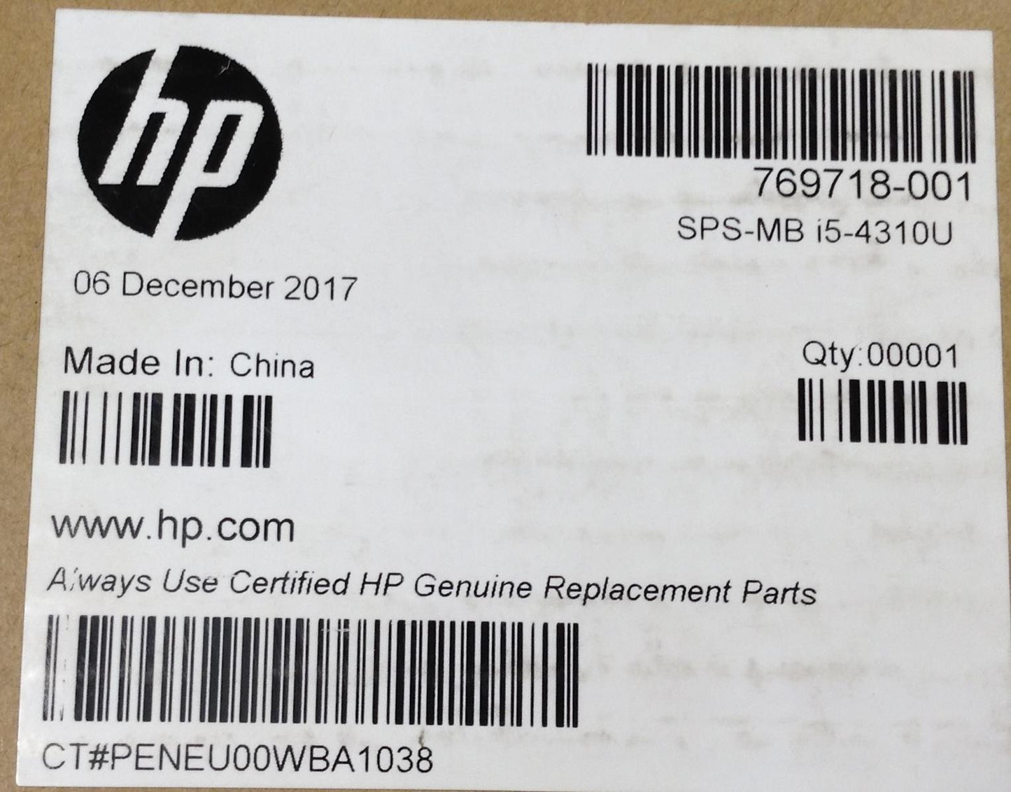 HP EliteBook Folio 9480m Notebook PC 769718-001 i5-4310 with UMA Motherboard New