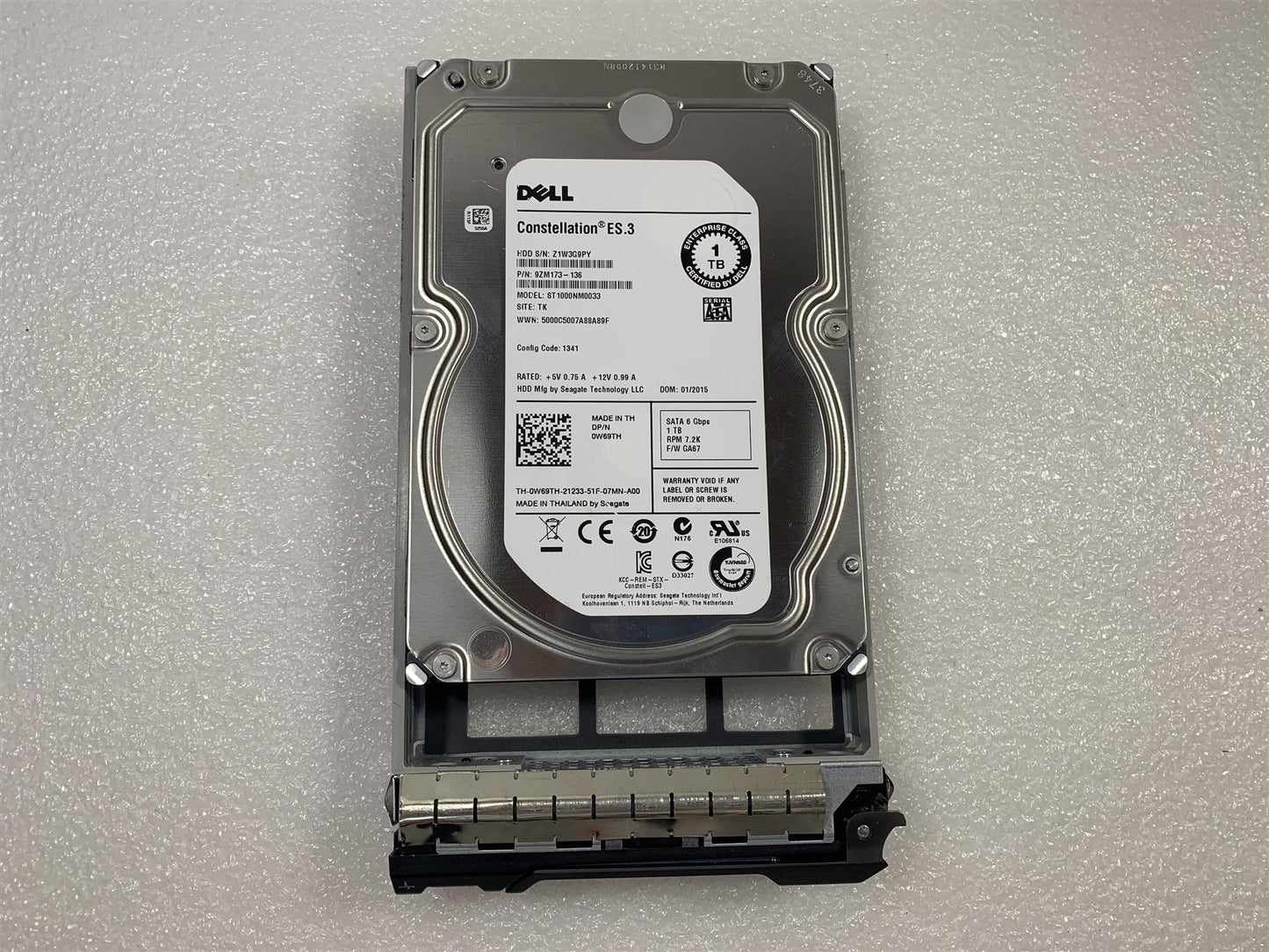 Seagate Consatellation ES ST1000NM0011 HDD Hard Disk Drive 1TB With Caddy