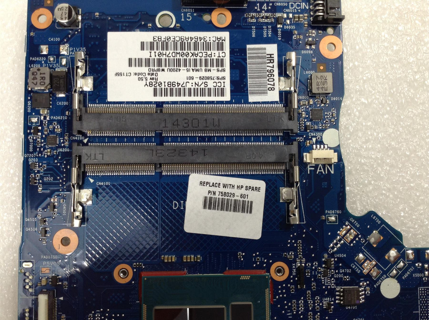 HP 350 G1 355 G2 Notebook PC 758029-601796389 i5-4200U With UMA Motherboard Genuine