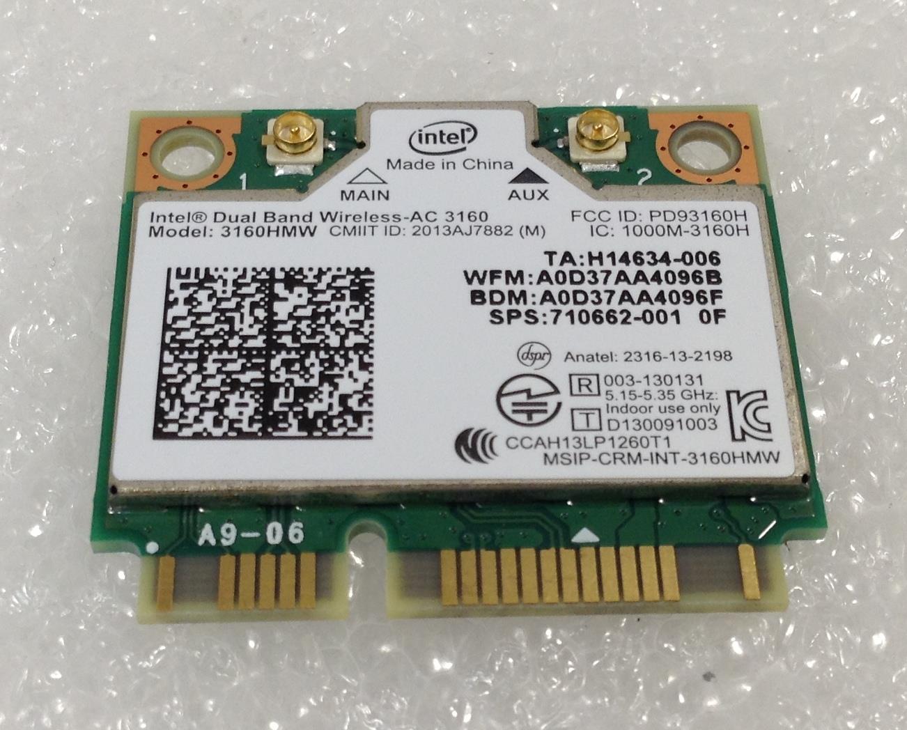 HP 710662-001 784638-001 Wireless Card 3160 3160HMW Dual Band Wireless-AC INTEL WLAN NEW