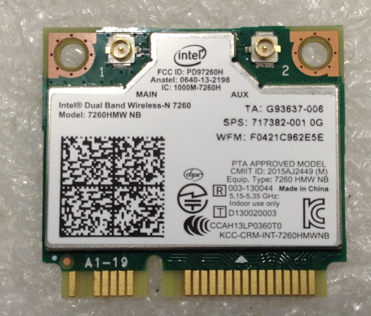HP 600 PD SFF G1 820 700 800 G1 800 ED 800 EO 405 PD 400PO 717382-001 Wireless Card
