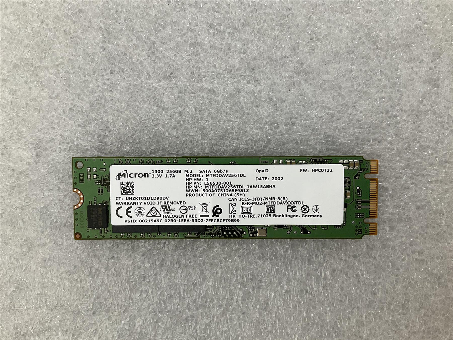 HP 915940-001 Micron 1300 256GB M.2 SATA MTFDDAV256TDL SSD Solid State Drive