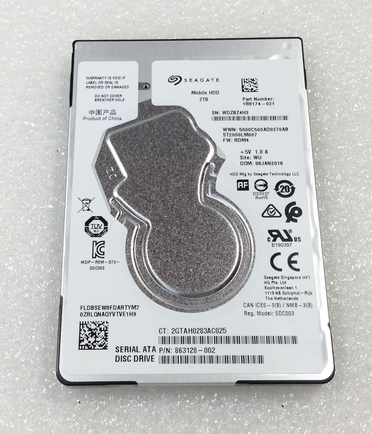 Hp 400 600 800 G2 819636-001 SEAGATE ST2000LM007 2.5-inch 2TB SATA 5400 RPM NEW