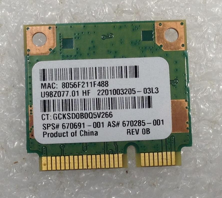 HP 670691-001 RT5390 Wireless Card Wifi HP 1000 2000 250 255 4341 4440s NEW