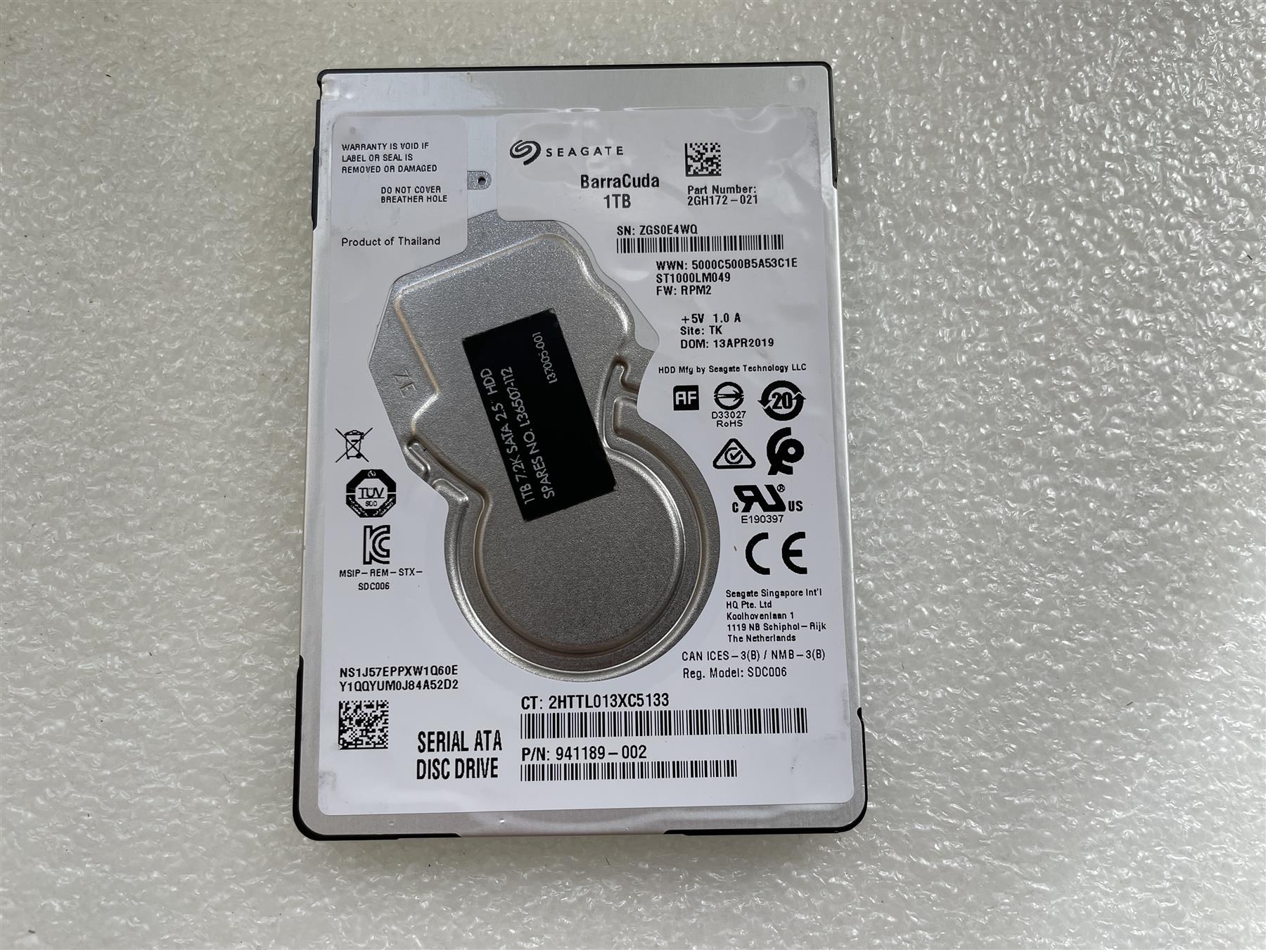 HP L73662-001 Seagate Barracuda 1TB ST1000LM049 SATA HDD Hard