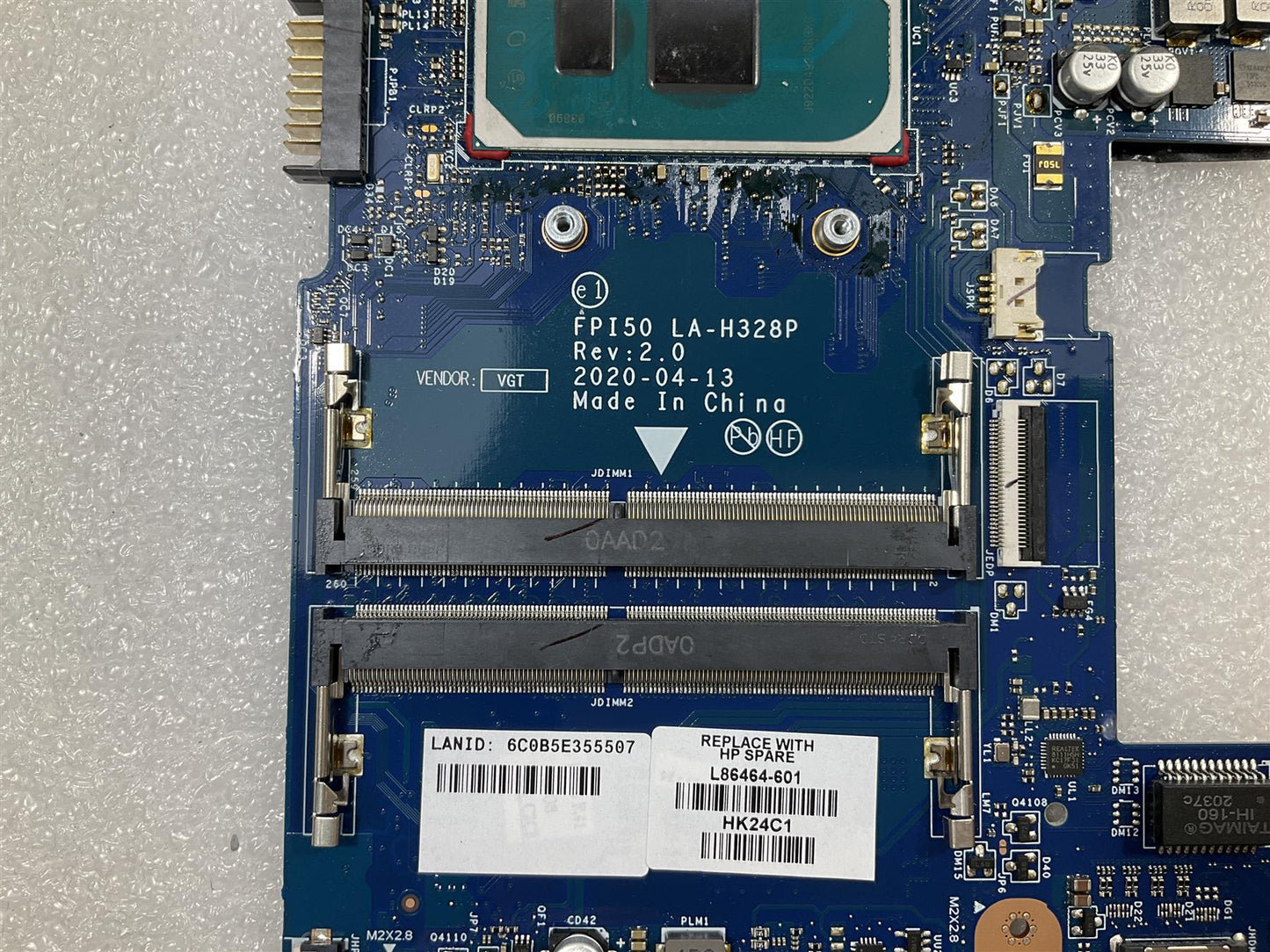 HP 15-DW 250 G8 L87539-601 L86464-601 Intel I5-1035G1 MX130 2GB DSC Motherboard
