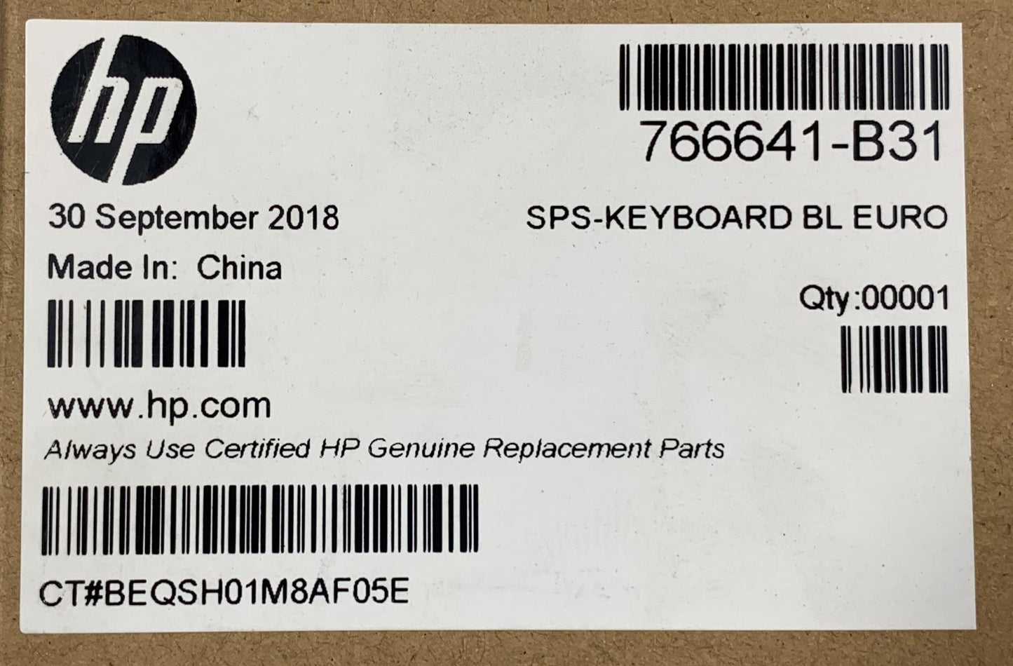 HP Pro x2 612 G1 766641-B31 The Netherlands US International Keyboard NEW