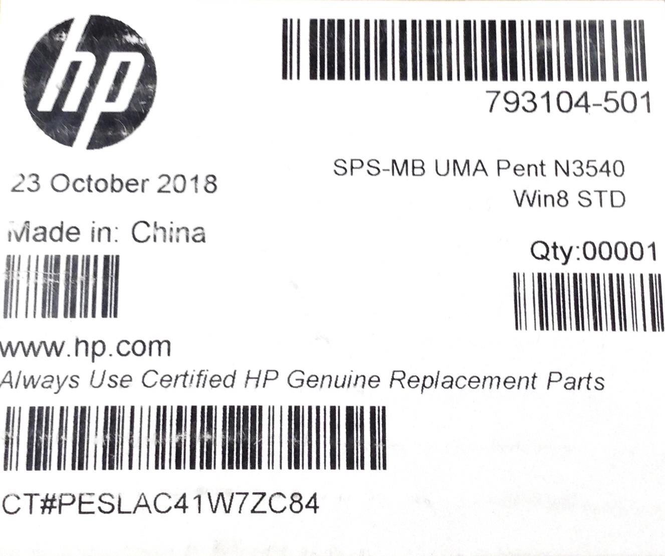 HP x360 310 G1 793104-501 793103 Intel Pentium N3540 Motherboard Main System Board NEW