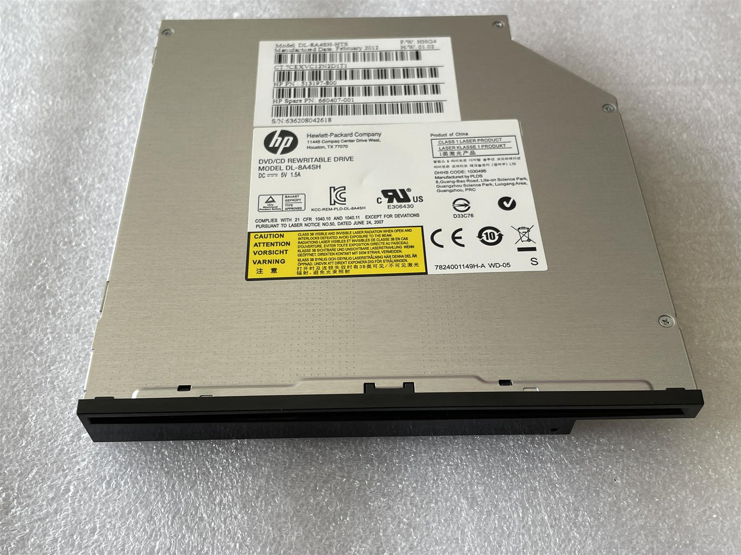 For HP 513197-800 DL-8A4SH Slot Loading Black 8x Super Multi DVD Writer SATA NEW