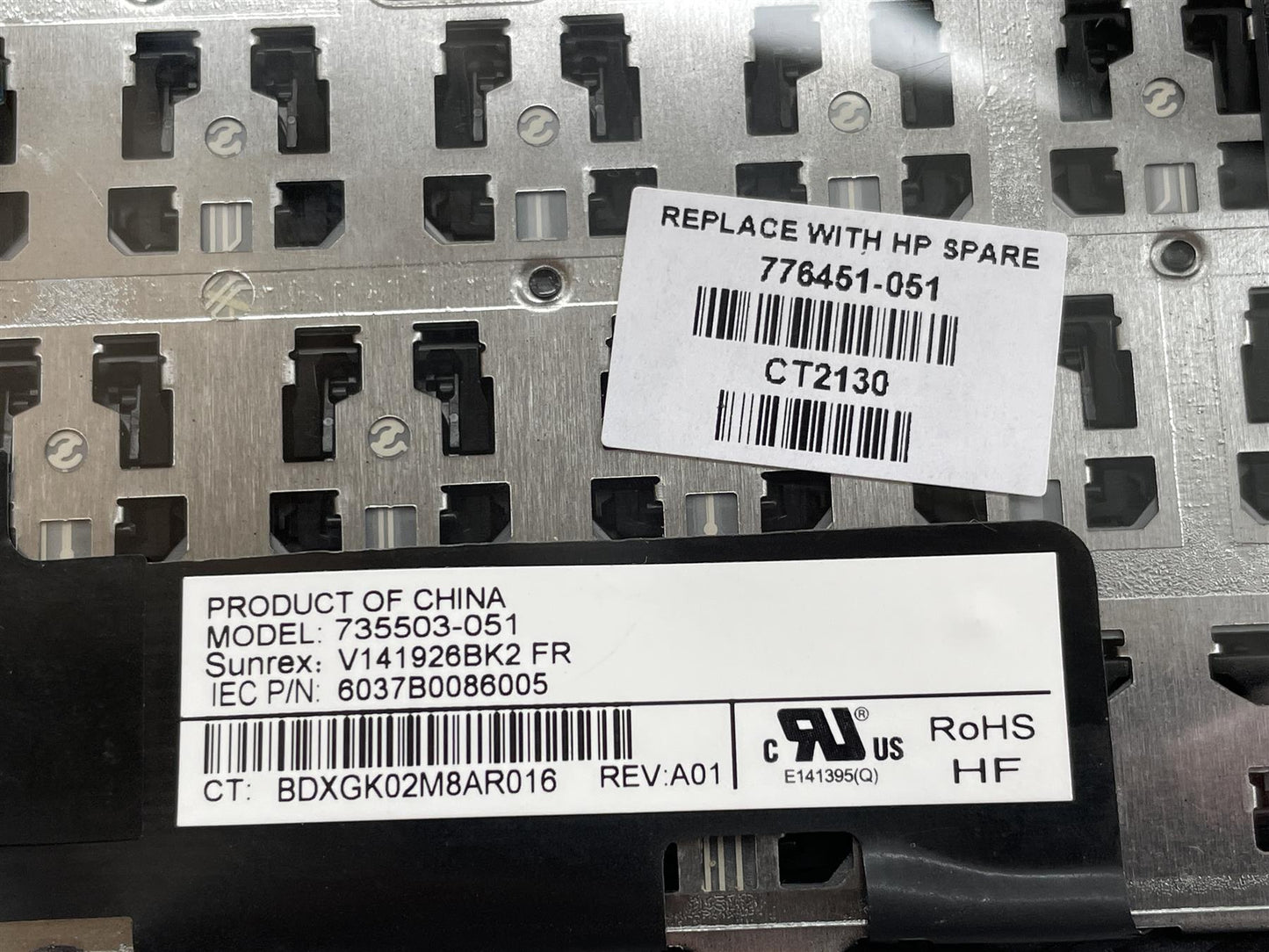 For HP EliteBook 820 720 725 G1 G2 776451-051 Keyboard French Genuine NEW