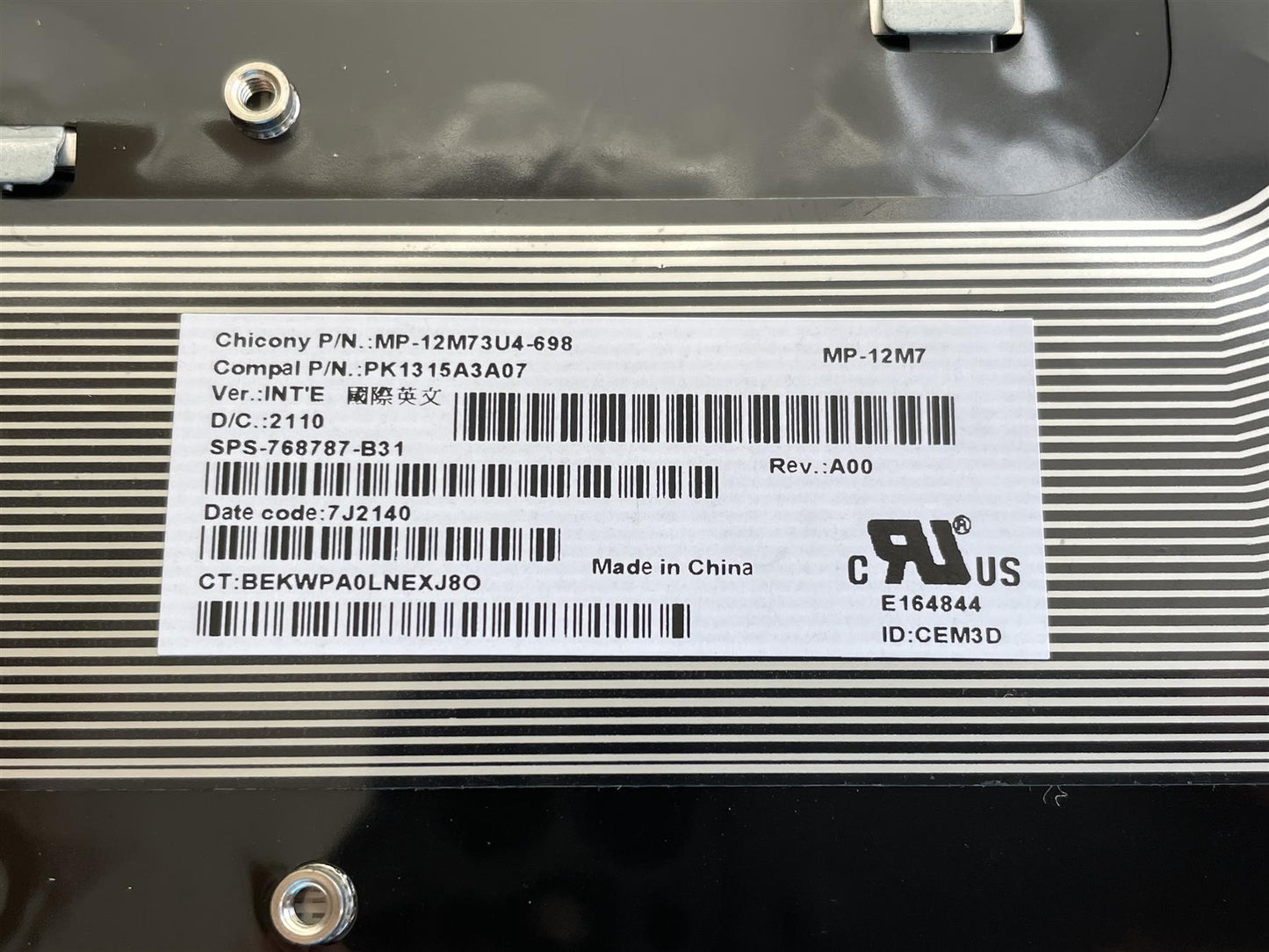 A111 768130-B31 - For HP ProBook 450 470 G2 768787-B31 Keyboard Int English Genuine Original NEW