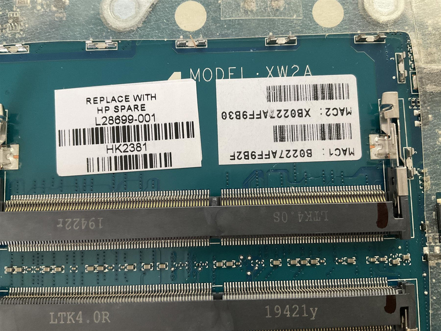 for HP ZBook 15 G5 L28699-001 Intel i7-8850H DSC NVIDIA P2000 4GB Motherboard