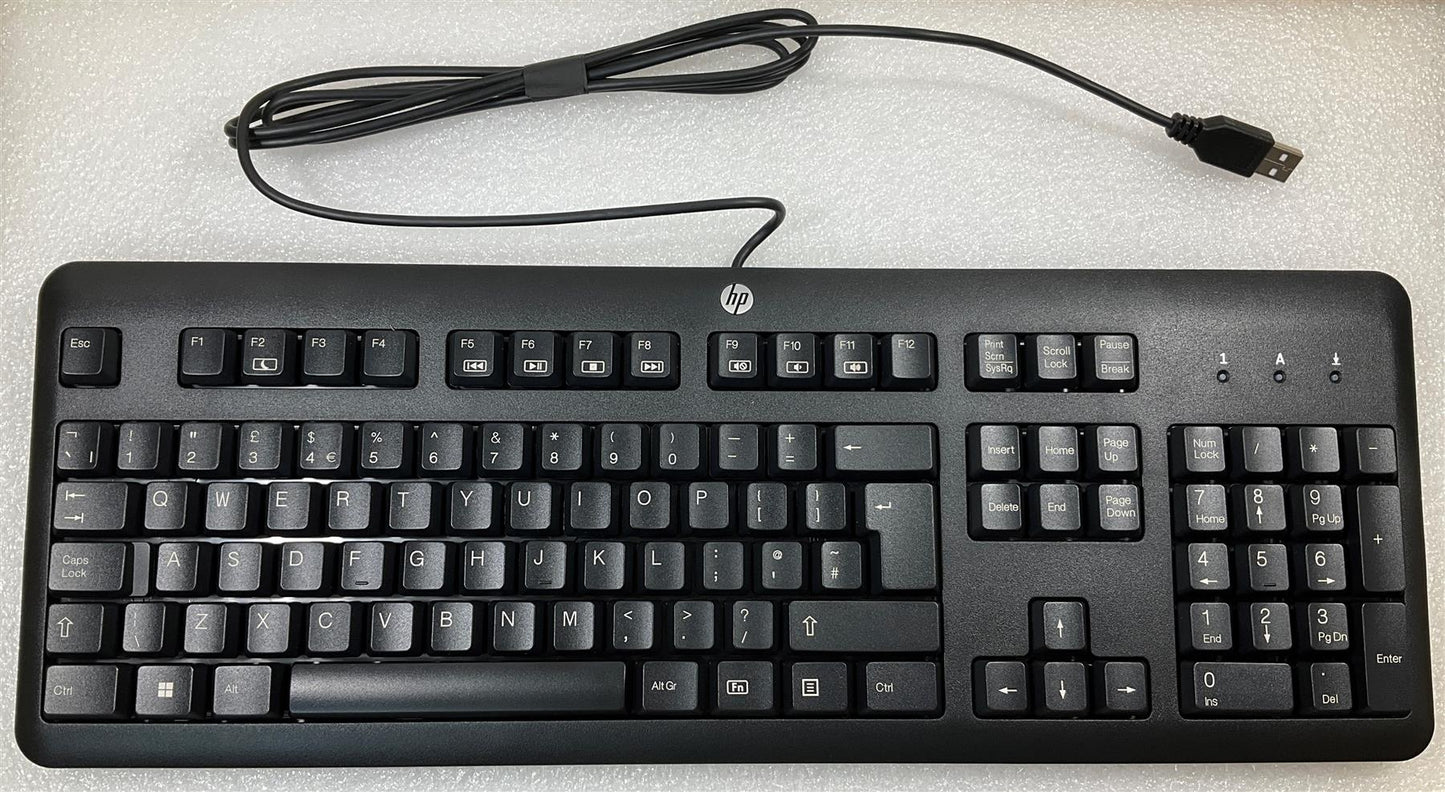 For HP 672647-033 724720-031 KU-1156 UK English USB Wired Black Keyboard NEW