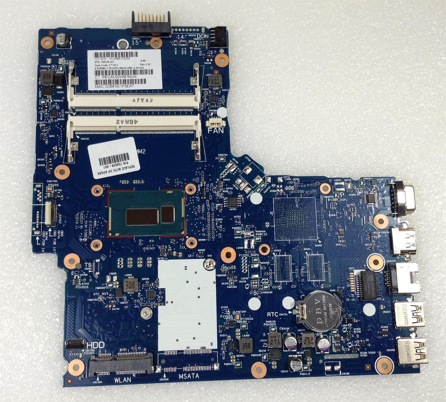 HP 350 G1 Notbook PC 758028-601 i3-4005U With UMA Motherboard NEW