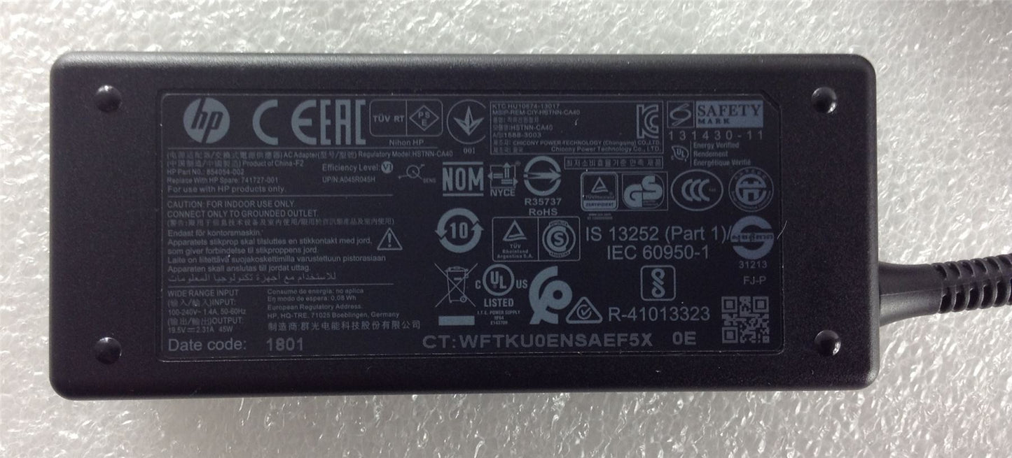 HP 255 250 G6 3KX70ES Power Adaptor Charger Genuine 741727-001 854054-002
