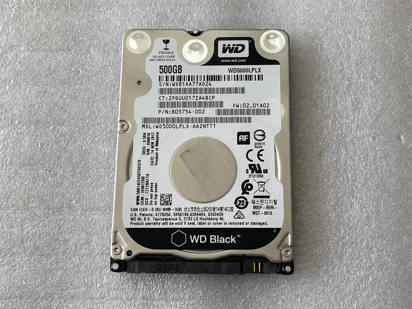 HP 805754-002 Western Digital WD5000LPLX 500GB HDD Hard Disk Drive SATA 2.5 inch