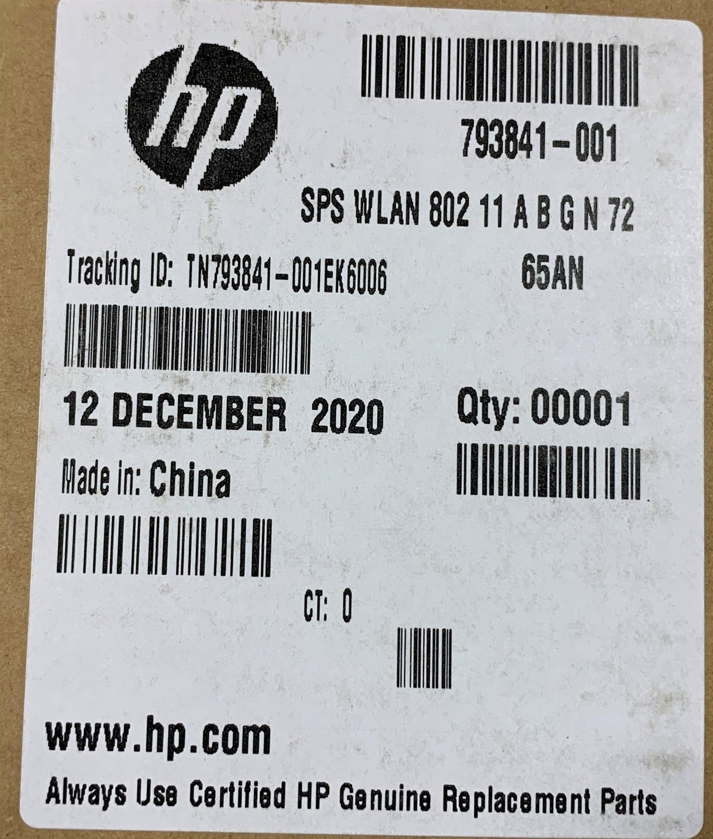 HP 793841-001 Intel Dual Band Wireless N 7265NGW AN Wifi Wi-Fi WLAN CARD NEW