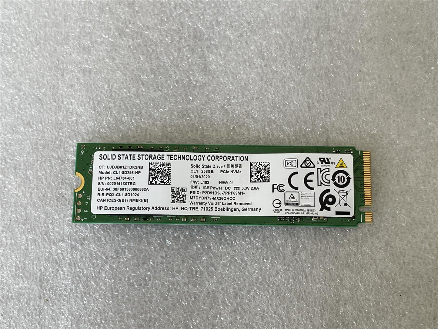 For HP L64784-001 Solid State Drive Storage M.2 NVMe 256GB SSD CL1-8D256-HP NEW