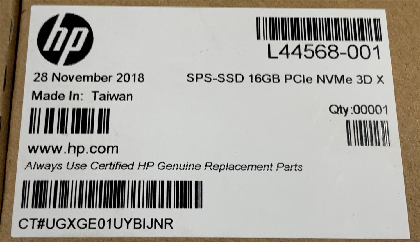A111 L76719 - L54555-001- L28481-001 - L44568-001 - HP L44568-001 Intel M10 MEMPEK1J016GAH 16 GB m.2 SATA SSD Solid State Drive