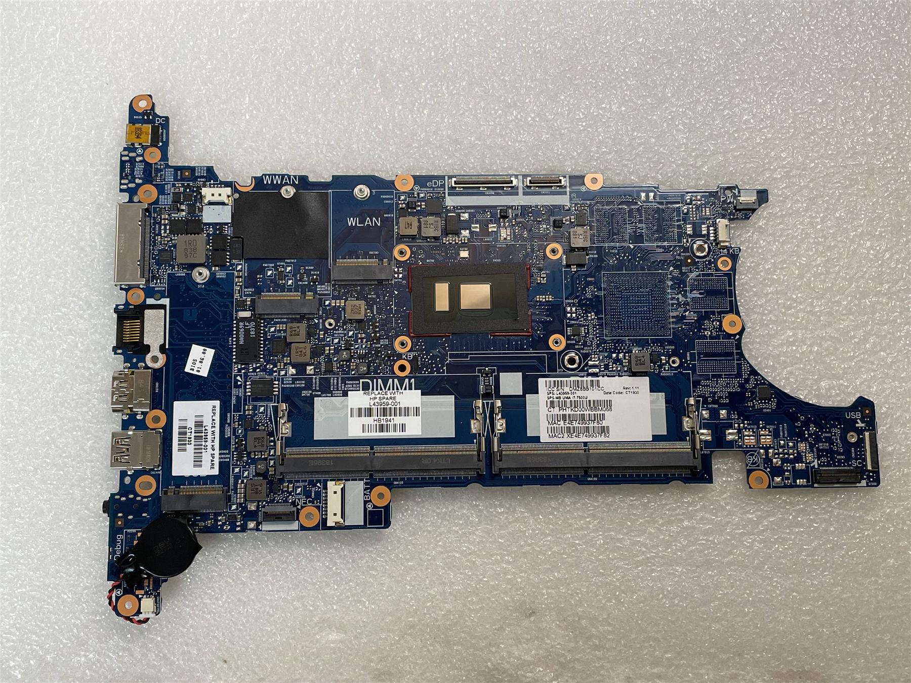 8th Gen Hp Elitebook 840 G5 Motherboard For HP EliteBook 14U 15U