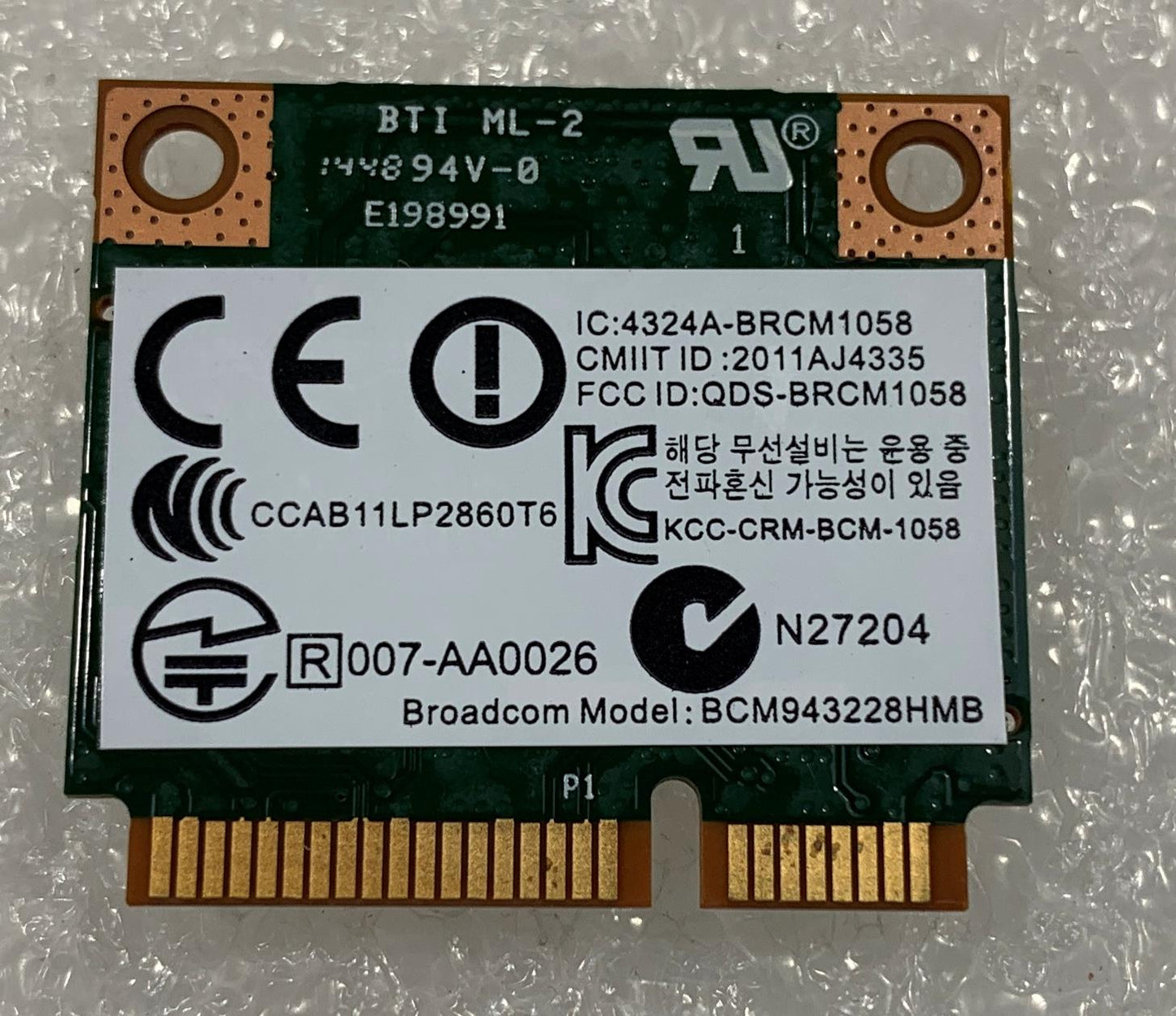 HP 697316-001 WLAN Bluetooth 4.0 Card Broadcom BCM943228HMB 666914-001 NEW