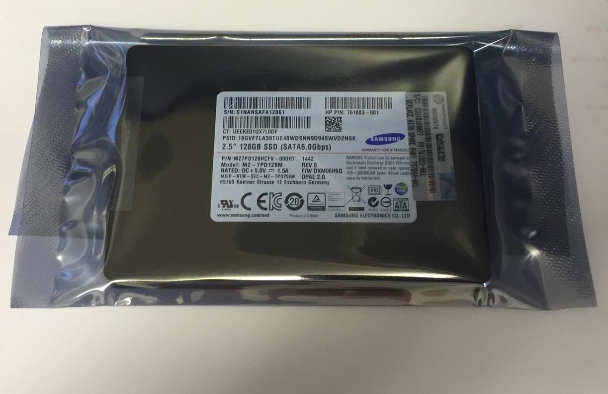 HP 797844-001 Samsung 2.5 inch 128GB SSD Sata Solid State Drive MZ7PD128HCFV NEW