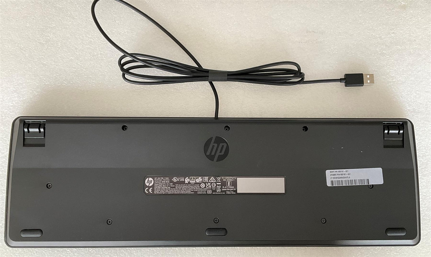 For HP Business Slim 803181-031 USB Wired Keyboard Black UK English KU-1469 NEW