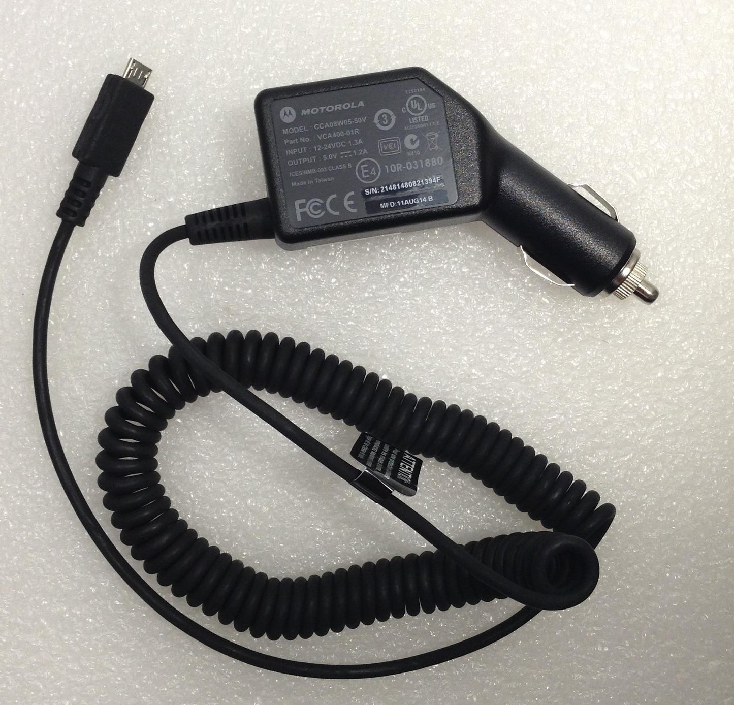 Motorola VCA400-01R ES400/MC45 12V 24V Car Charger CIG ADAPTER Micro USB NEW