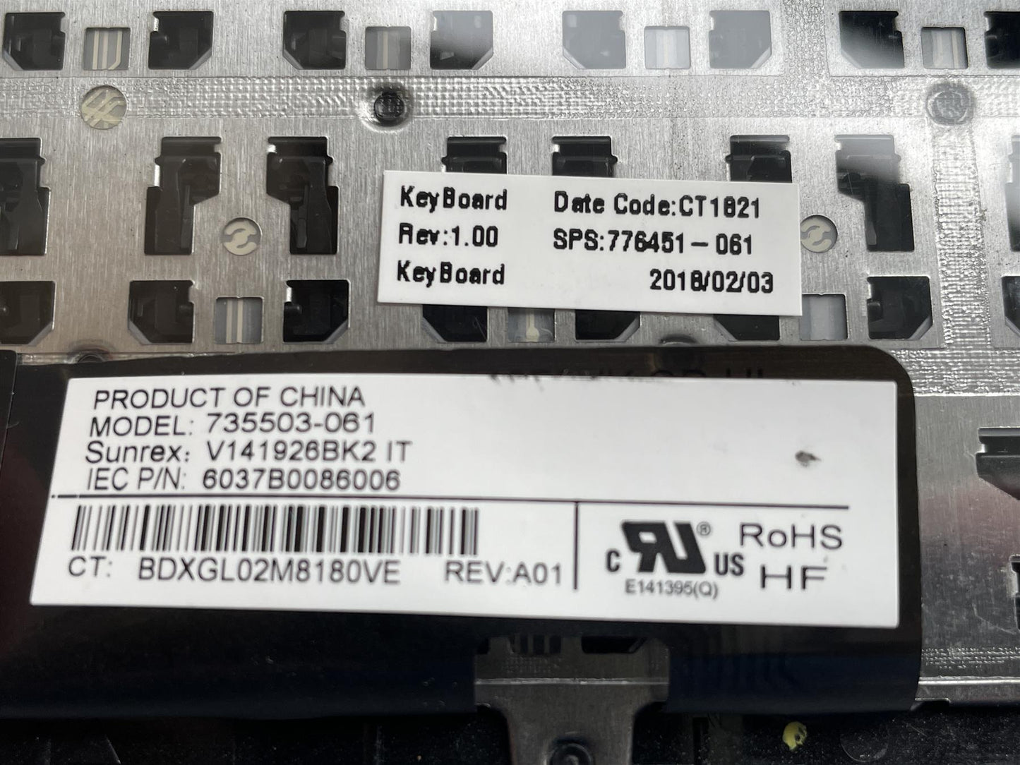 For HP EliteBook 820 720 725 G1 G2 776451-061 Keyboard Italian Genuine NEW