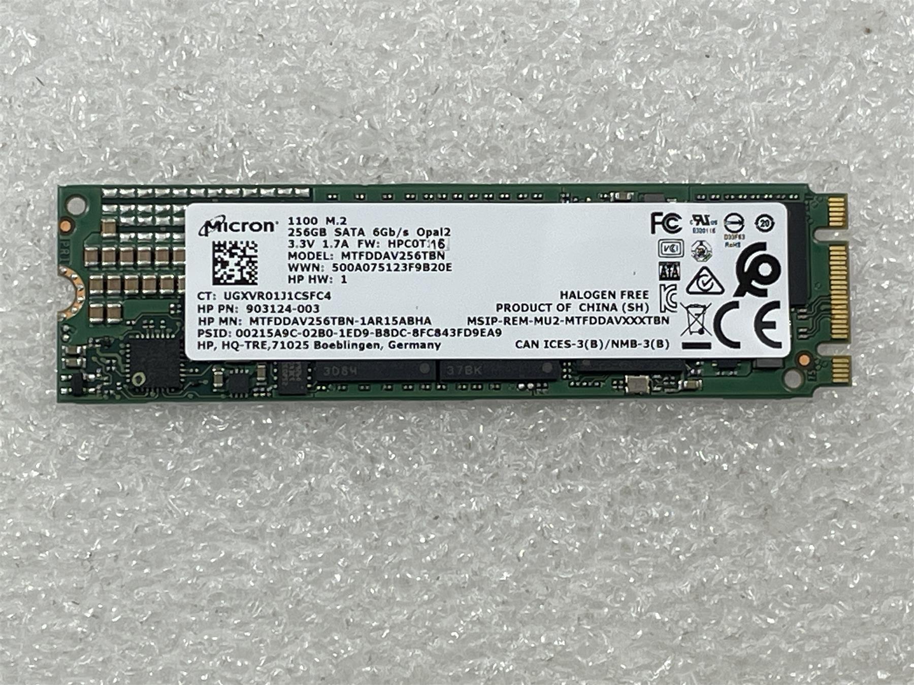 M 2280 Ssd Micron 1100 Mtfddav256tbn 256gb DELL MICRON 1100 256GB