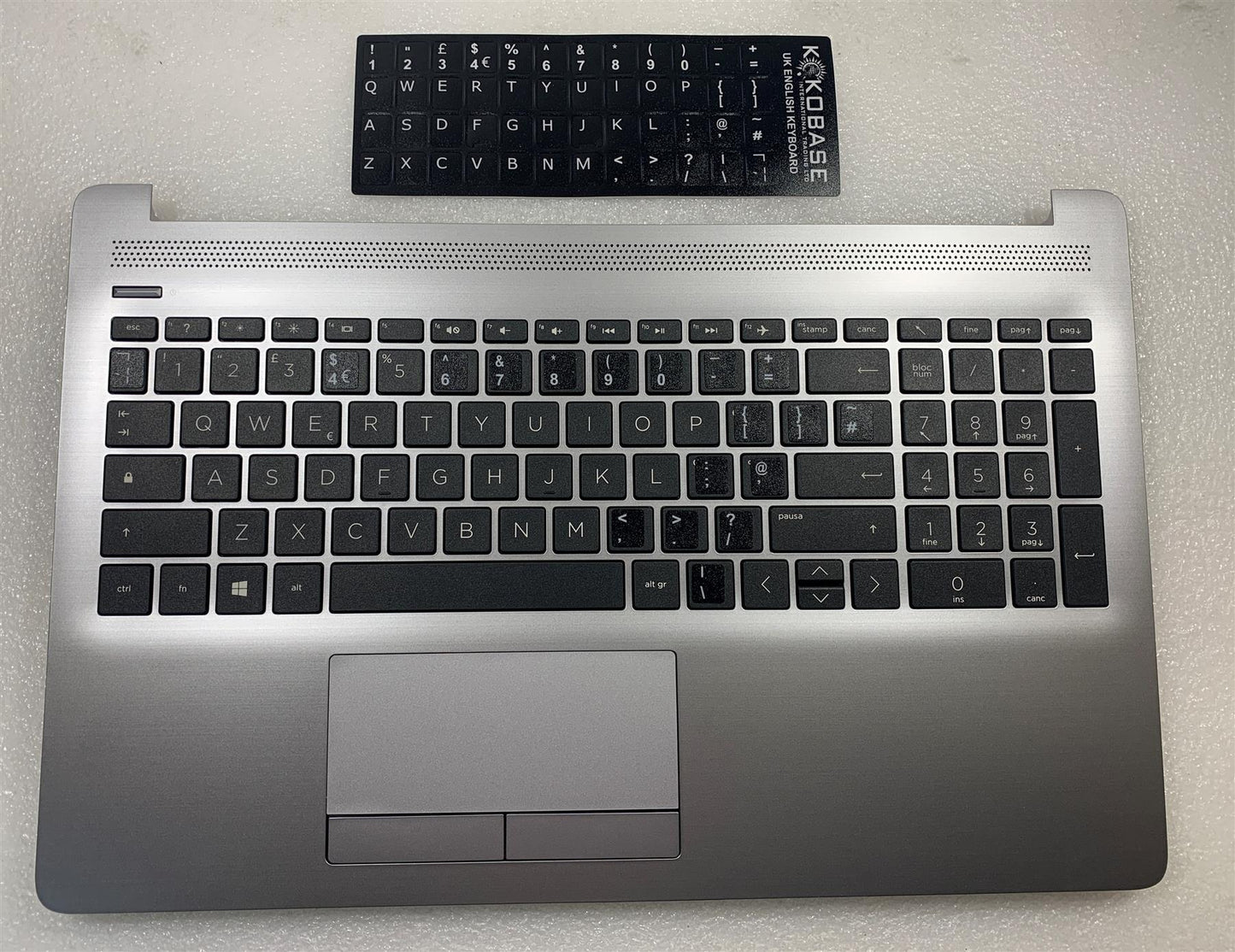 With Stickers - HP 250 G7 L50001-031 Palmrest UK English Keyboard With Stickers Label NEW