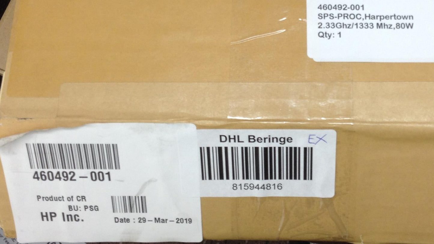 HP 460492-001 XEON E510 HP 460492-001 Intel XEON E5410 CPU Processor SLANW 2.33 Ghz 12M 1333 Intel Xeon Processor E5410 12M Cache 2.33 GHz 1333 MHz FSB