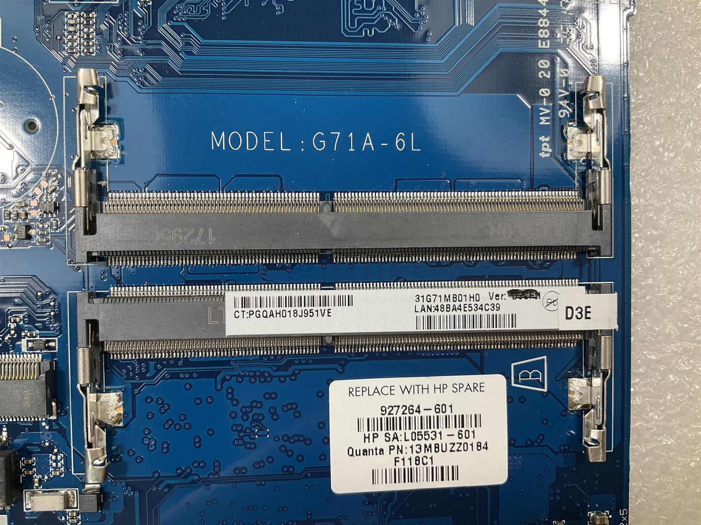 For HP Pavilion 14-BK 927264-601 L05531-601 Intel Core i7-7500U UMA Motherboard
