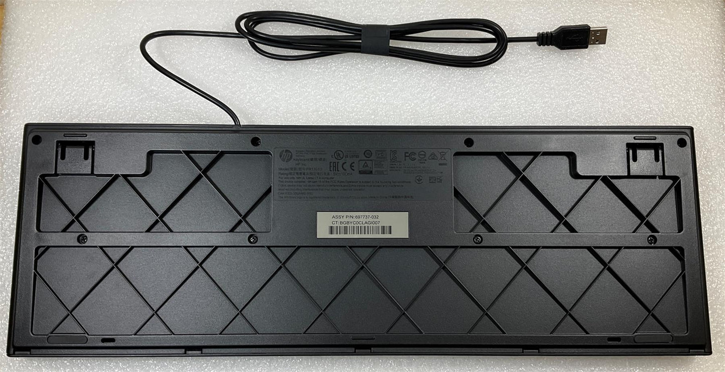 HP 697737-032 PR1101U USB Wired UK English Keyboard Black Genuine Original NEW