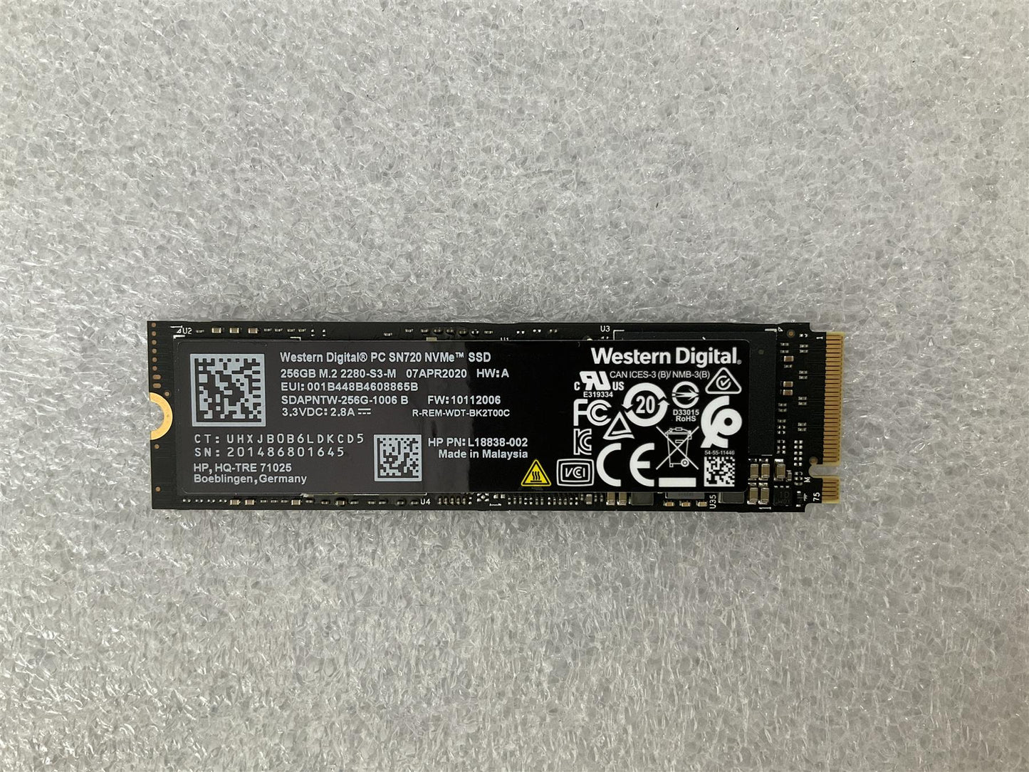 For HP L02466-001 Western Digital SN720 256GB SSD Solid State Drive M.2 NVMe NEW