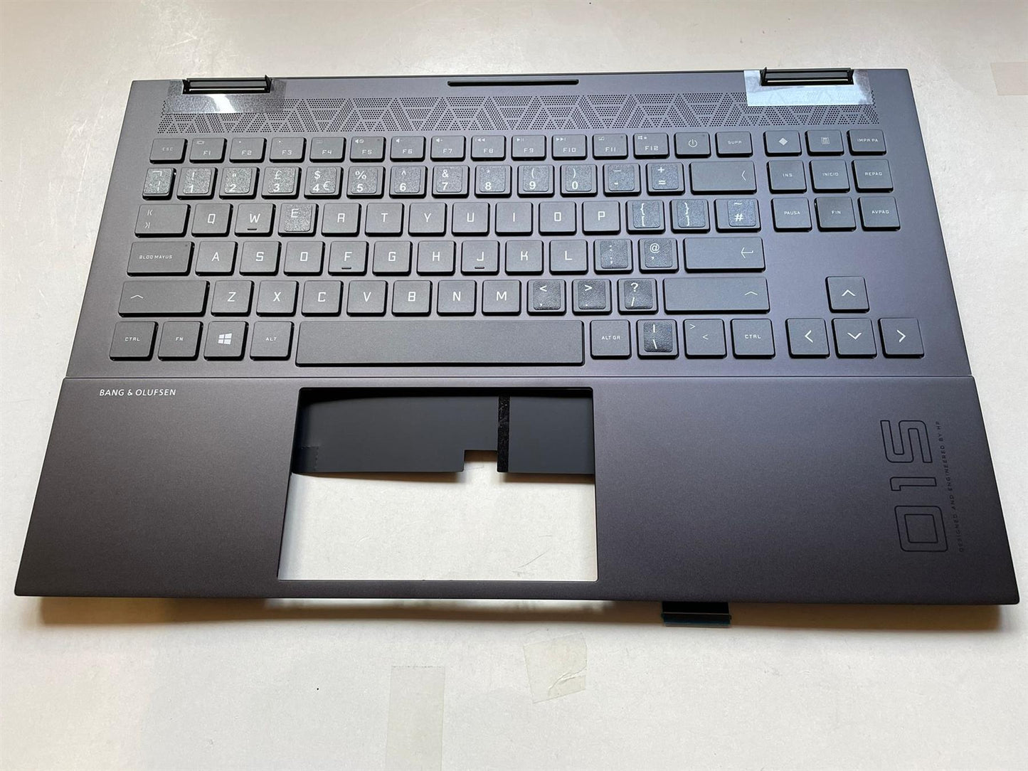 HP Omen 15-EN M09321-031 M00666-031 English UK Keyboard Palmrest 1-zone lighting backlit back lit lighting + STICKER NEW
