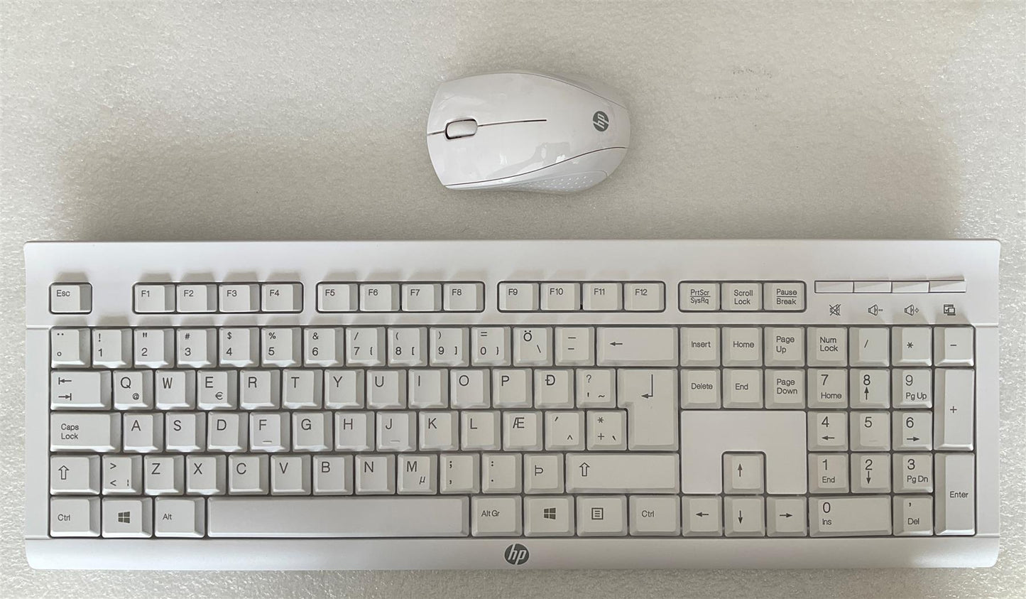 For HP 230 C2710 M7P30AA#A2M K2B USB White Wireless Keyboard Iceland NEW