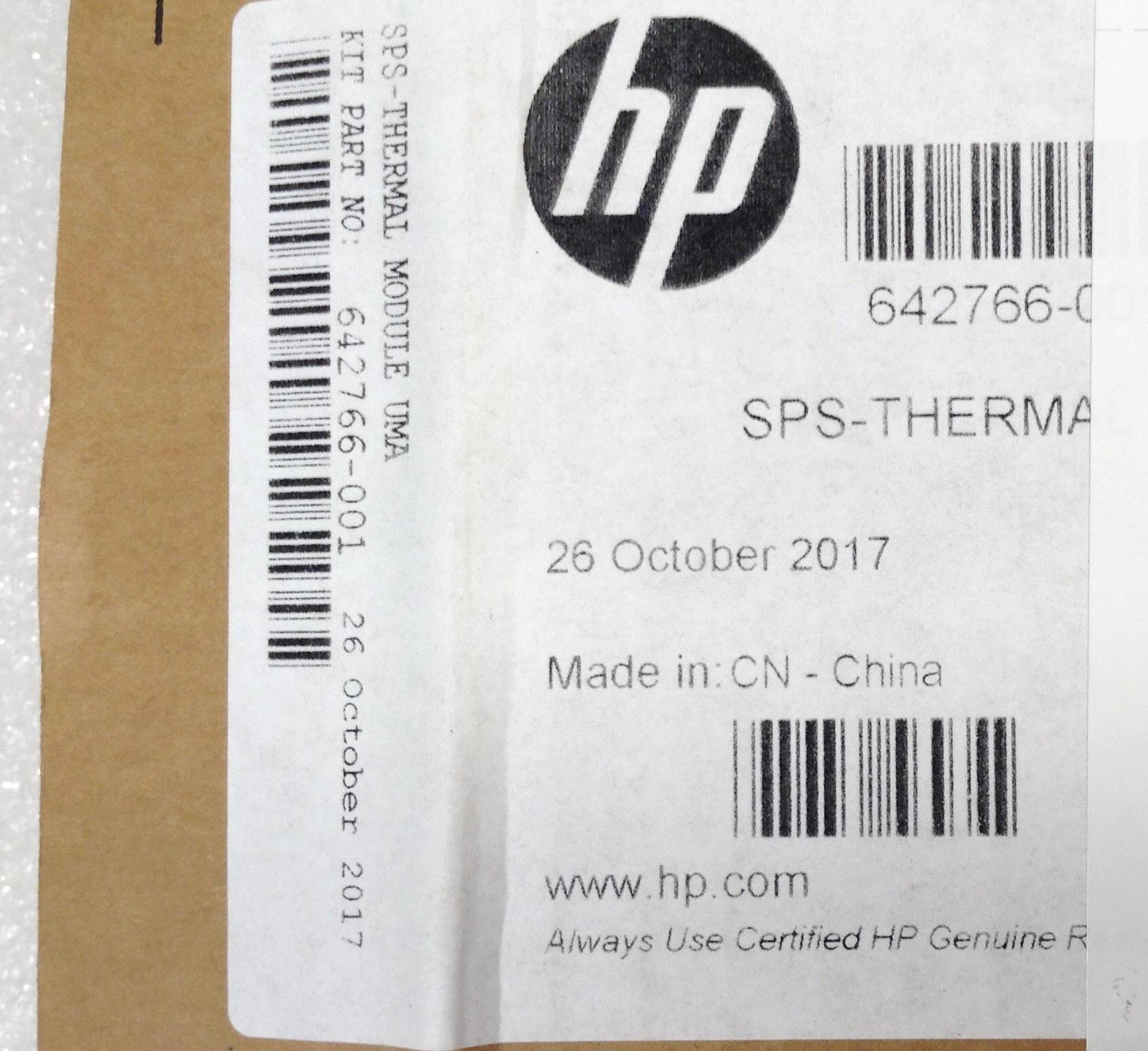 Hp 8460p/6460b/6560b 642766-001 CPU Heatsink Cooler Cooling Copper Original NEW
