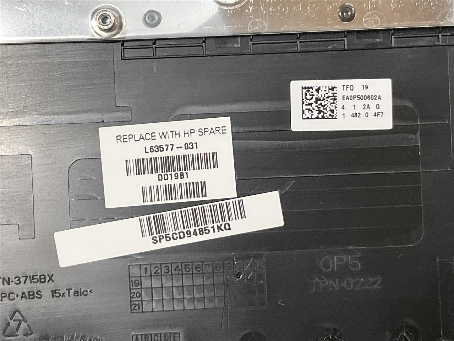 HP 15-DY 15T-DY 15S-FQ 15S-EQ L68123-031 L63577-031 UK English Palmrest Keyboard