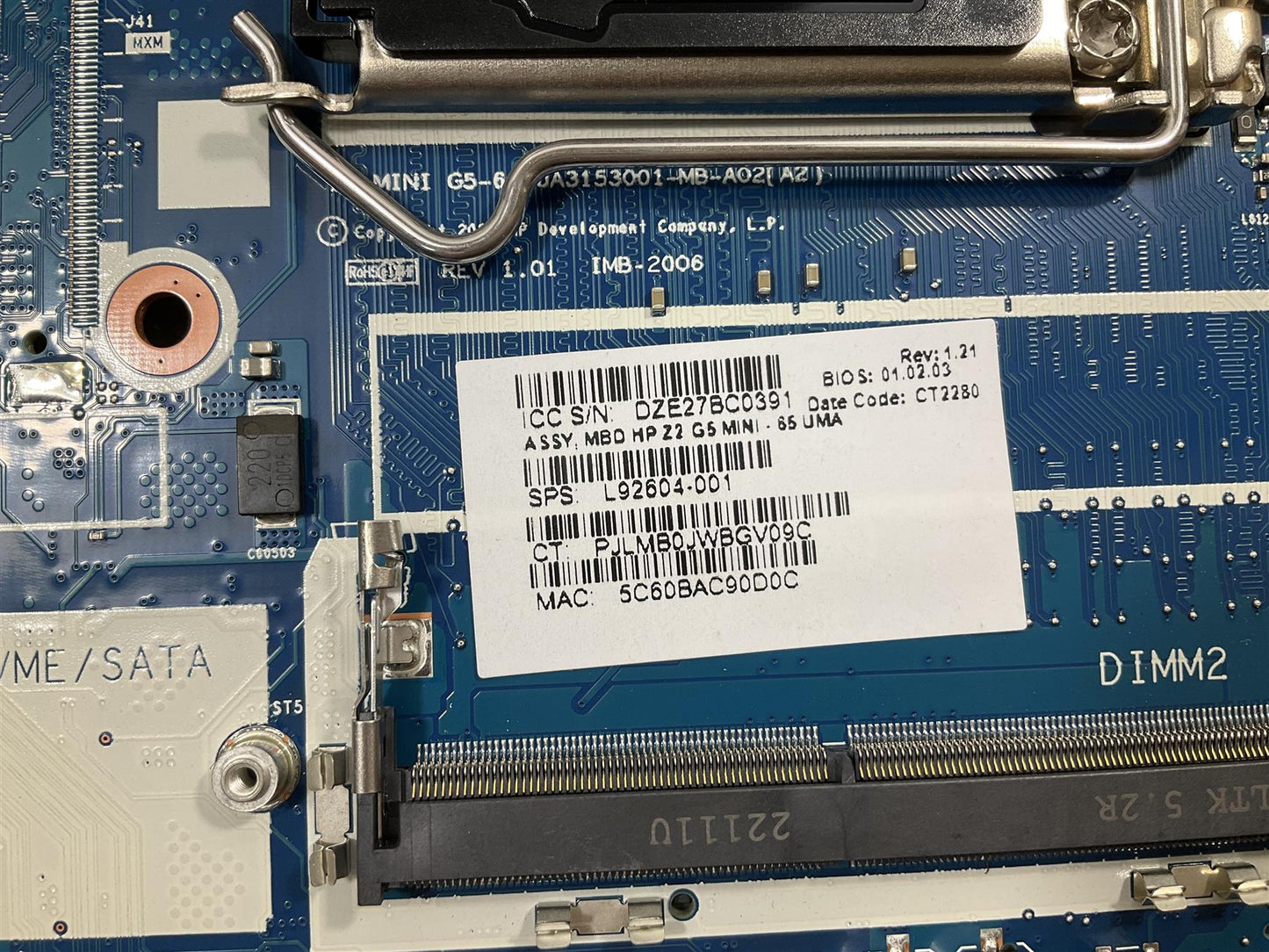 HP Z2 Mini G5 Workstation L93096-001 L92604-001 Intel LGA1200 Socket Motherboard