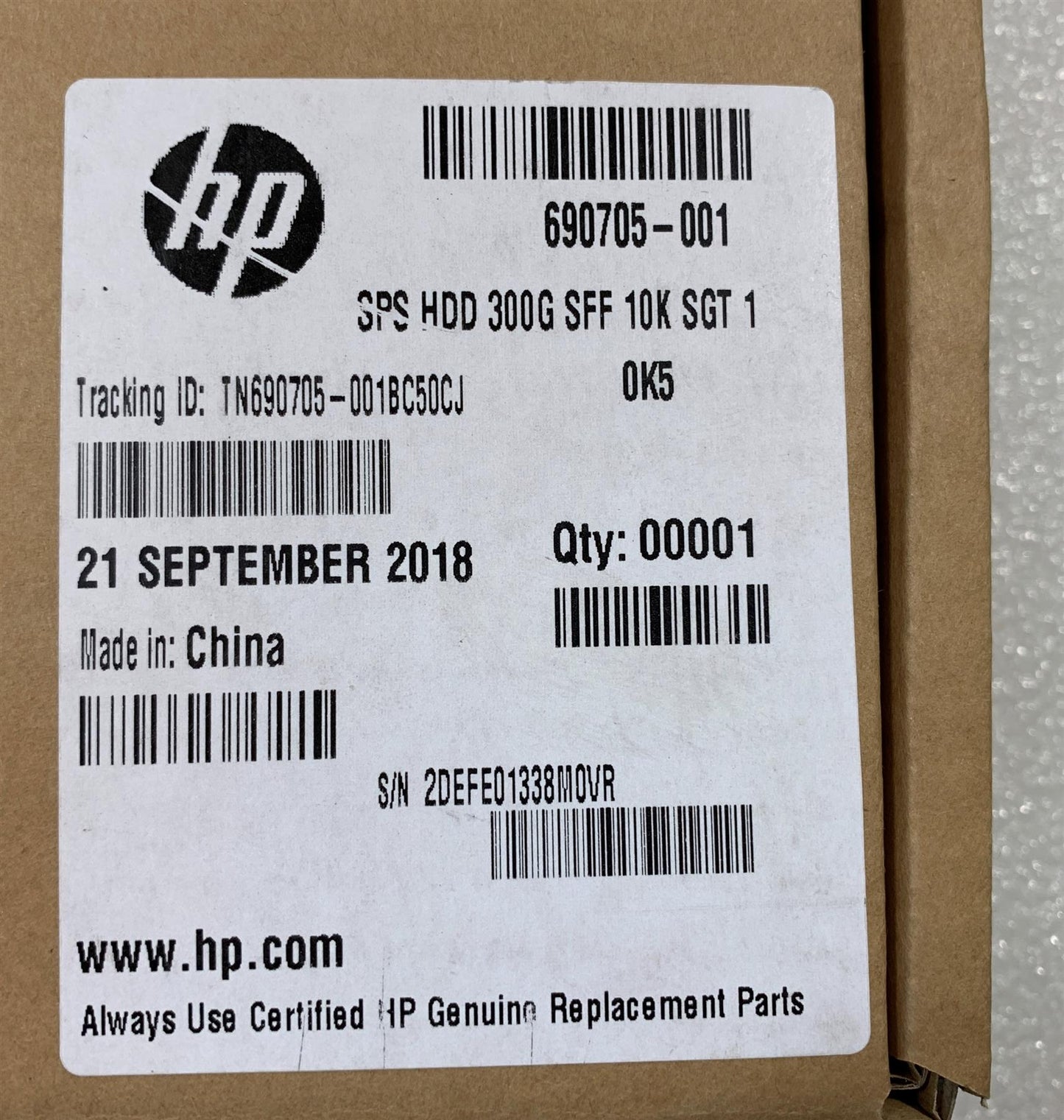 A102 HP 690705-001 ST300MM0006 300GB GB SAS 10000 RPM HDD 705017-001 Genuine NEW