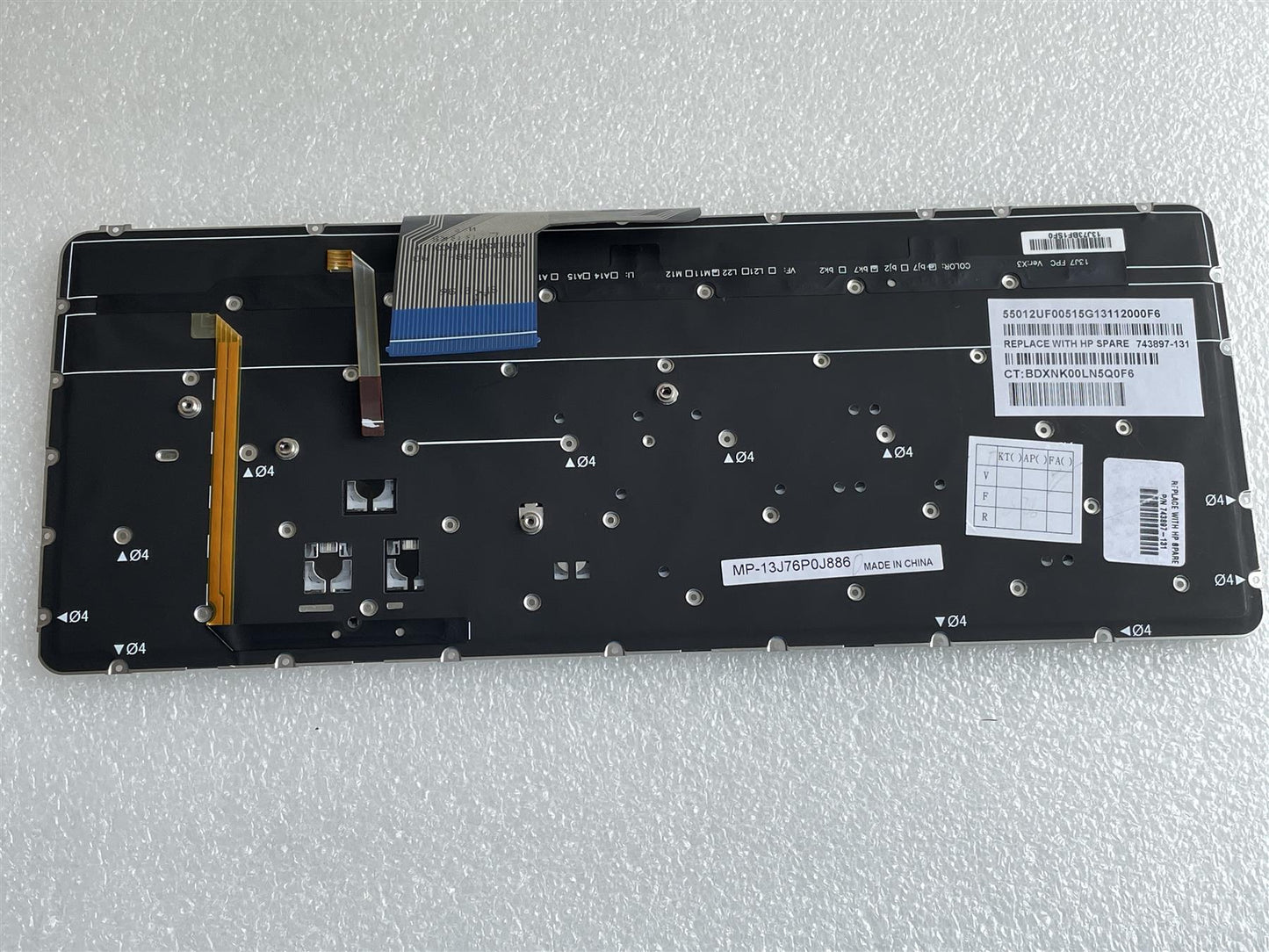 For HP Spectre 13 Pro Ultrabook 743897-131 Keyboard Portuguese Genuine NEW