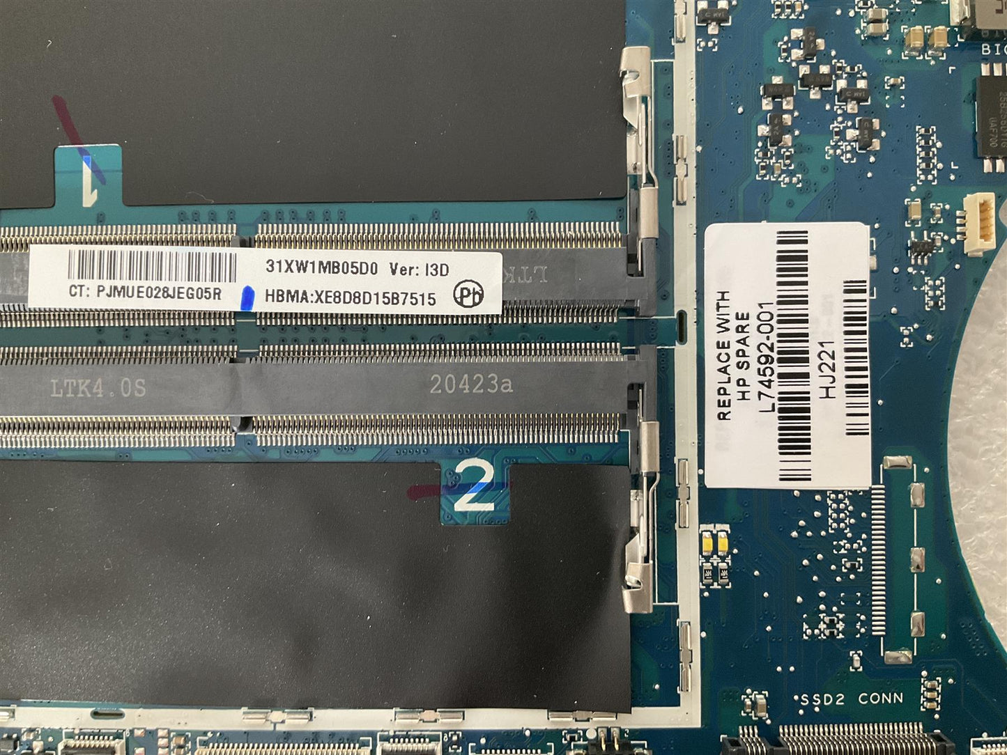 HP ZBook Studio G5 L74592-001 Intel i7-9750H NVIDIA P1000 4GB DSC Motherboard