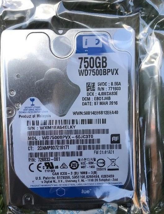 For WD WD7500BPVX HP PN 778190-001 634250-001 750GB HDD Hard Disk Drive